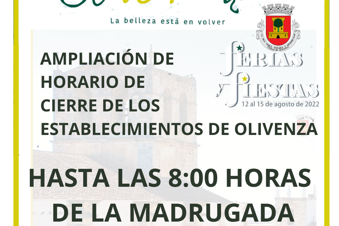 AMPLIACIÓN DE HORARIO DE CIERRE DE LOS ESTABLECIMIENTOS DE OLIVENZA (1)