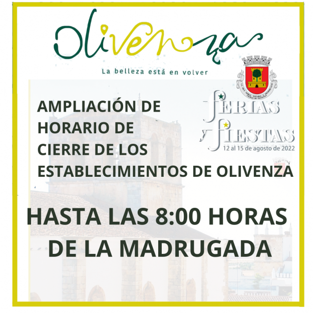 AMPLIACIÓN DE HORARIO DE CIERRE DE LOS ESTABLECIMIENTOS DE OLIVENZA (1)