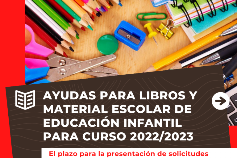 AYUDAS PARA LIBROS Y MATERIAL ESCOLAR DEDUCACIÓN INFANTIL CURASO 202223