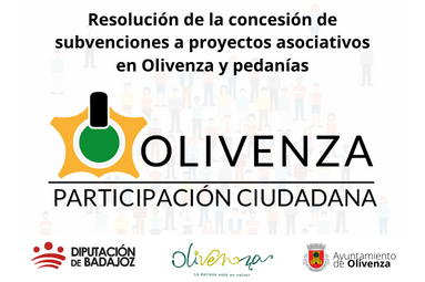 Bases reguladoras para la concesión de subvenciones a proyectos asociativos en Olivenza y pedanías (1)