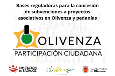 Bases reguladoras para la concesión de subvenciones a proyectos asociativos en Olivenza y pedanías