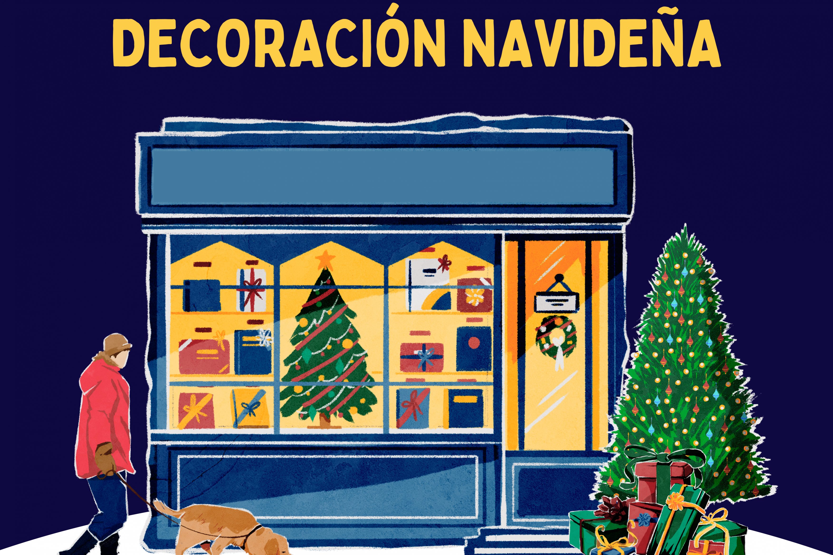 Cartel Concurso de Escaparates Navideños Ilustrativo Colorido (2)