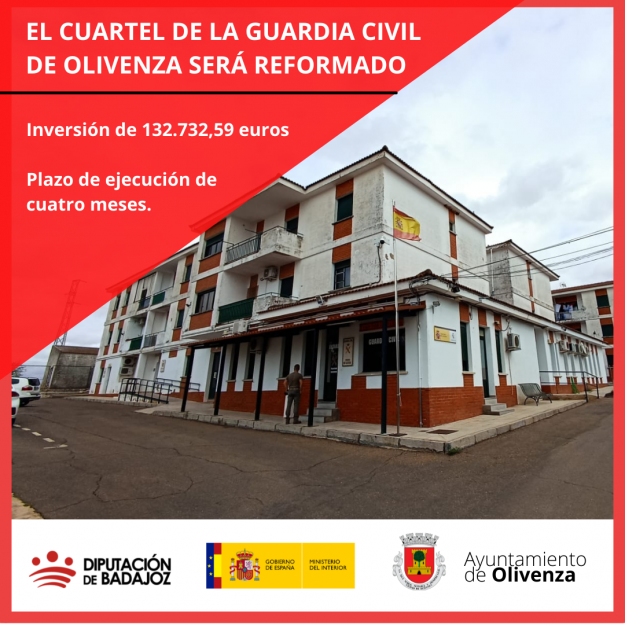EL CUARTEL DE LA GUARDIA CIVIL DE OLIVENZA SERÁ REFORMADO