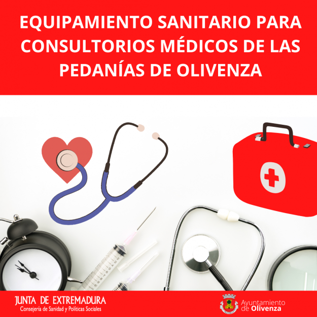 EQUIPAMIENTO SANITARIO PARA CONSULTORIOS MÉDICOS DE LAS PEDANÍAS DE OLIVENZA