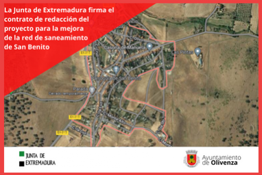 La Junta de Extremadura firma el contrato de redacción del proyecto para la mejora de la red de saneamiento de San Benito