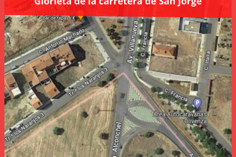 La empresa extremeña MESASOL UNO será la encargada de ejecutar la obra de la Glorieta de la carretera de San Jorge