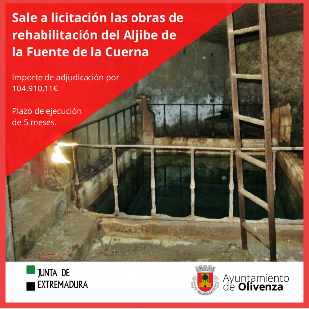Sale a licitación las obras de rehabilitación del Aljibe de la Fuente de la Cuerna
