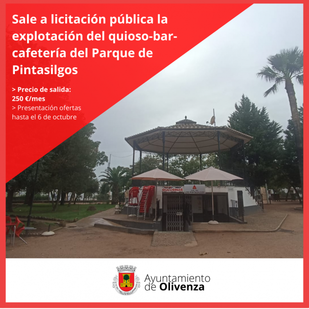 Sale a licitación pública la explotación del quioso-bar-cafetería del Parque de Pintasilgos