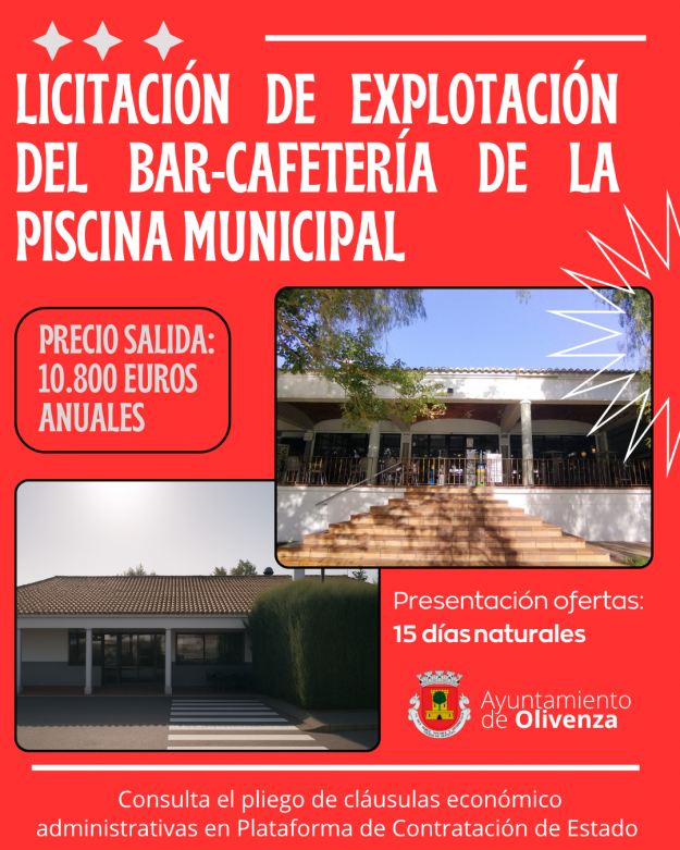 licita la explotación del bar-cafetería de la piscina municipal